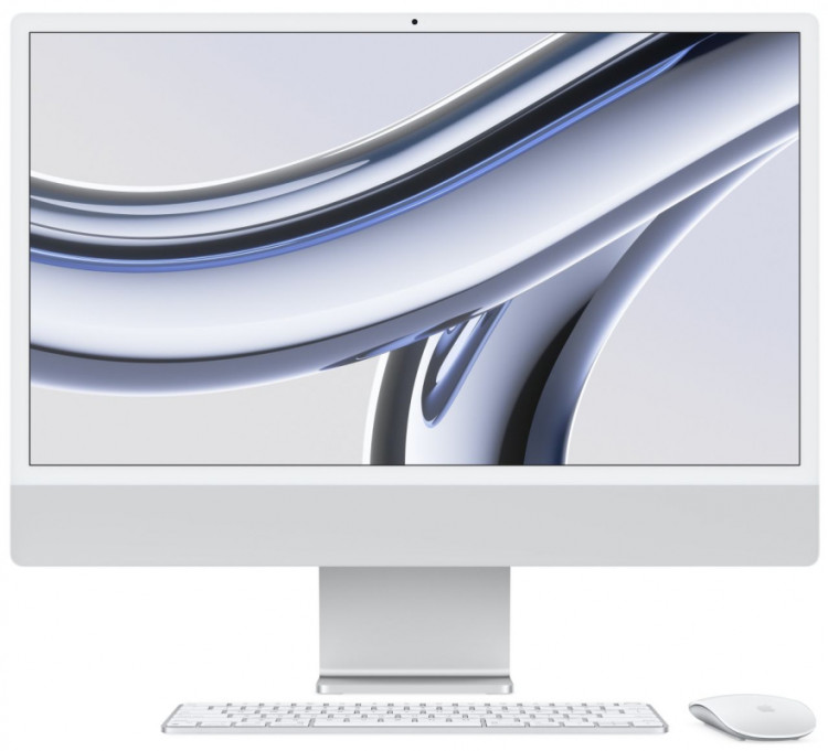 Apple iMac 24" Retina 4,5K, M3 (8C CPU, 8C GPU, 2023), 8 ГБ, 256 ГБ SSD, серебристый