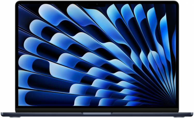 Apple MacBook Air 15" (M2, 8C CPU/10C GPU, 2023), 8 ГБ, 256 ГБ SSD, «полуночный черный»