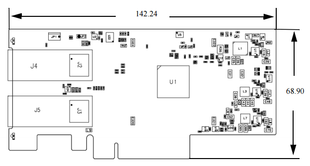 NVIDIA ConnectX-4 Lx MCX4121A-XCAT — ConnectX-4 Lx: схема двухпортовой платы 10/25GbE из руководства производителя