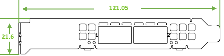 NVIDIA ConnectX-6 VPI MCX653106A-HDAT — ConnectX-6: схема двухпортовой платы PCIe x16 / высокой планки из руководства производителя