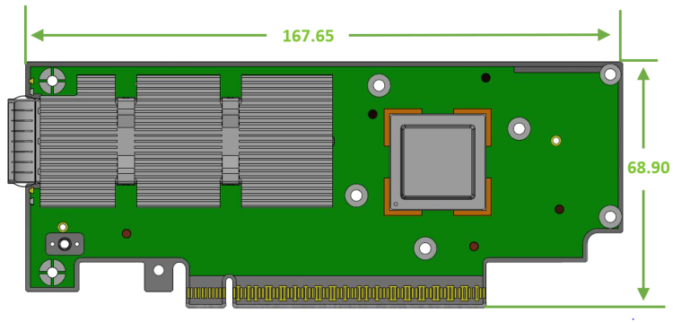 NVIDIA ConnectX-7 MCX75310AAS-NEAT — ConnectX-7: официальная схема однопортовой платы OSFP / высокой монтажной планки