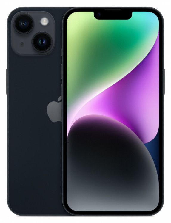 Телефон Apple iPhone 14 SIM 128 ГБ, «тёмная ночь»