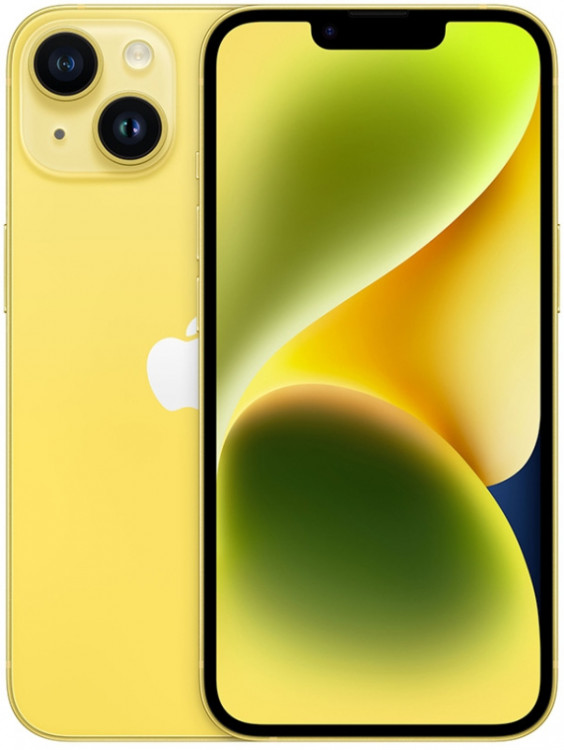 Телефон Apple iPhone 14 dual-SIM 128 ГБ, желтый