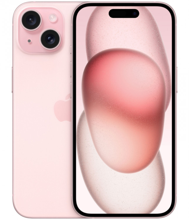 Телефон Apple iPhone 15 SIM 256 ГБ, розовый