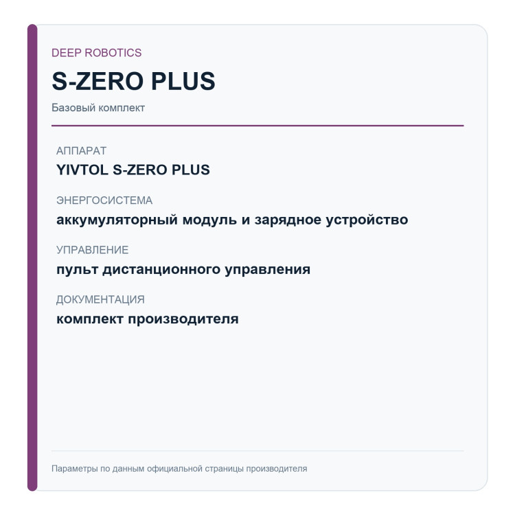 YIVTOL S-ZERO PLUS — карточка базового комплекта