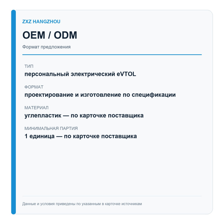 ZXZ Hangzhou eVTOL — OEM/ODM — формат OEM/ODM