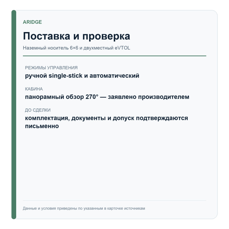 ARIDGE Land Aircraft Carrier — 6×6 + воздушный модуль — поставка и проверка