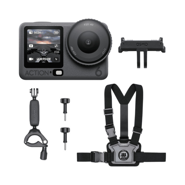 DJI Osmo Action 6 Mountain Bike & Motorcycle Combo, комплект поставки